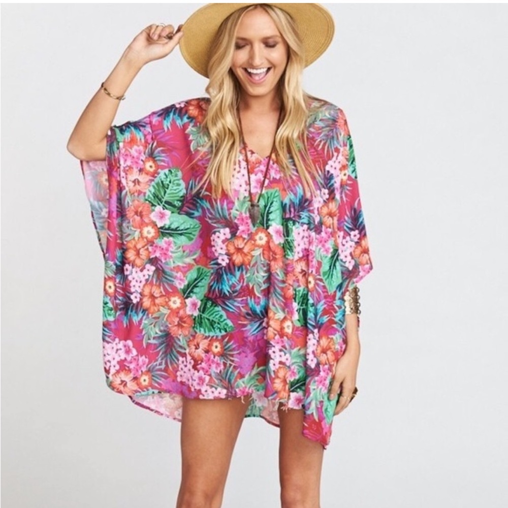 Show me your mumu pink floral oversized Peta Tunic top size XLarge
